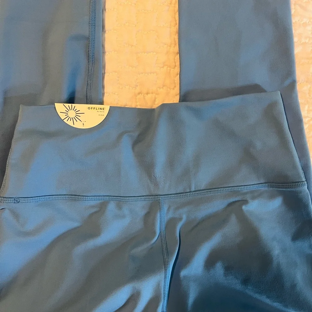 Aerie OFFLINE The Hugger High Rise Leggings Blue Size Large NWT